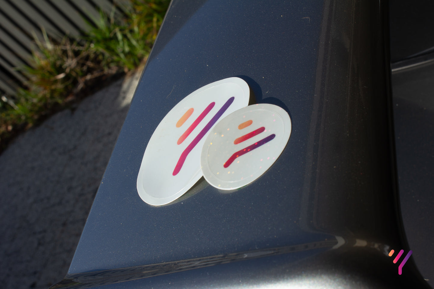 Y Customs Holographic Sticker (White)