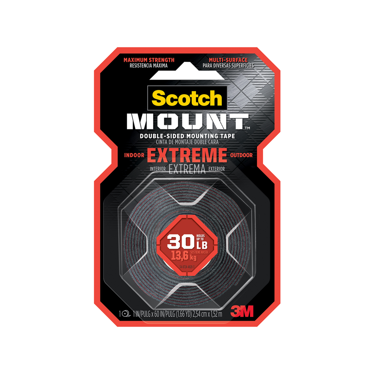 Scotch-Mount Extreme Double-Sided Mounting Tape 2.5cm x 1.5m