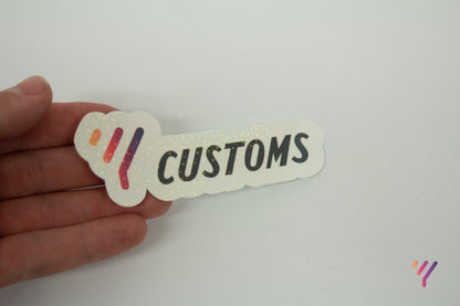 Y Customs Holographic Sticker (White and Black)