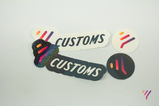 Y Customs Holographic Sticker (White and Black)