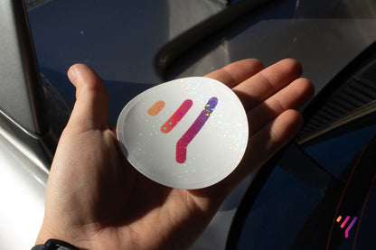 Y Customs Holographic Sticker (White)
